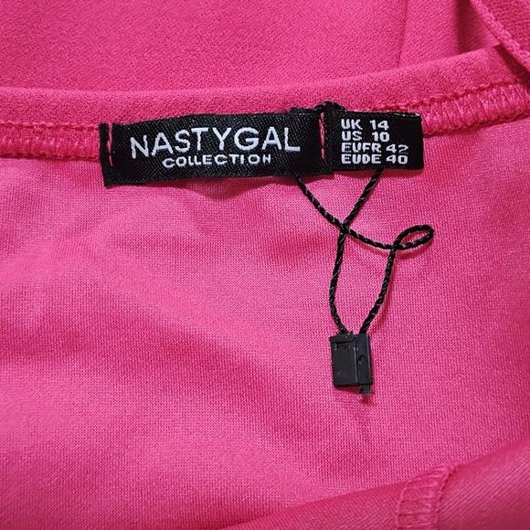 NASTY GAL | RUCHE SIDE SPLIT MIDI THIN STRAP BODYCON DRESS - NWOT! - Picture 14 of 16